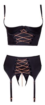Abierta  Fina Kwart Cup corset BH set met jarretelgordel