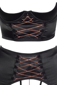Abierta  Fina Kwart Cup corset BH set met jarretelgordel