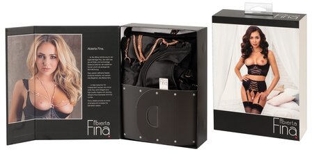 Abierta  Fina Kwart Cup corset BH set met jarretelgordel