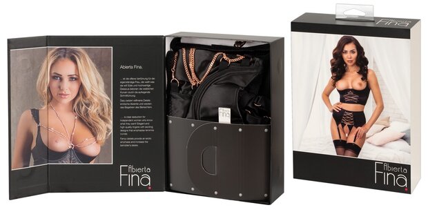 Abierta  Fina Kwart Cup corset BH set met jarretelgordel