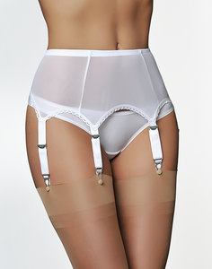 NylonDreams NDL61Powermesh Jarretelgordel, kleur Wit