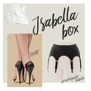 Complete set, Jarretelgordel Isabella met een paar Calze 15 nylonkousen plus een paar handschoenen